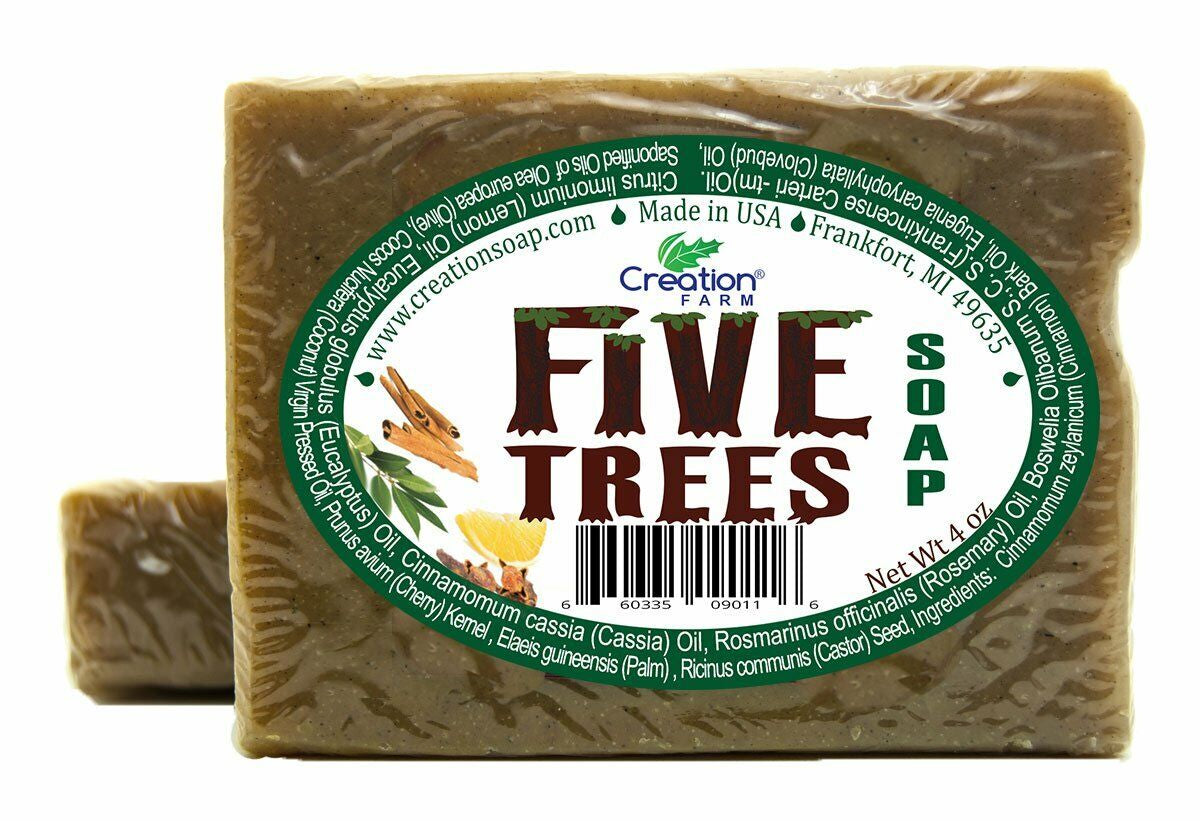 Five Trees Blend Oil 4 Oz Bar (Two 4 Oz Bar Pack) by Creation Farm