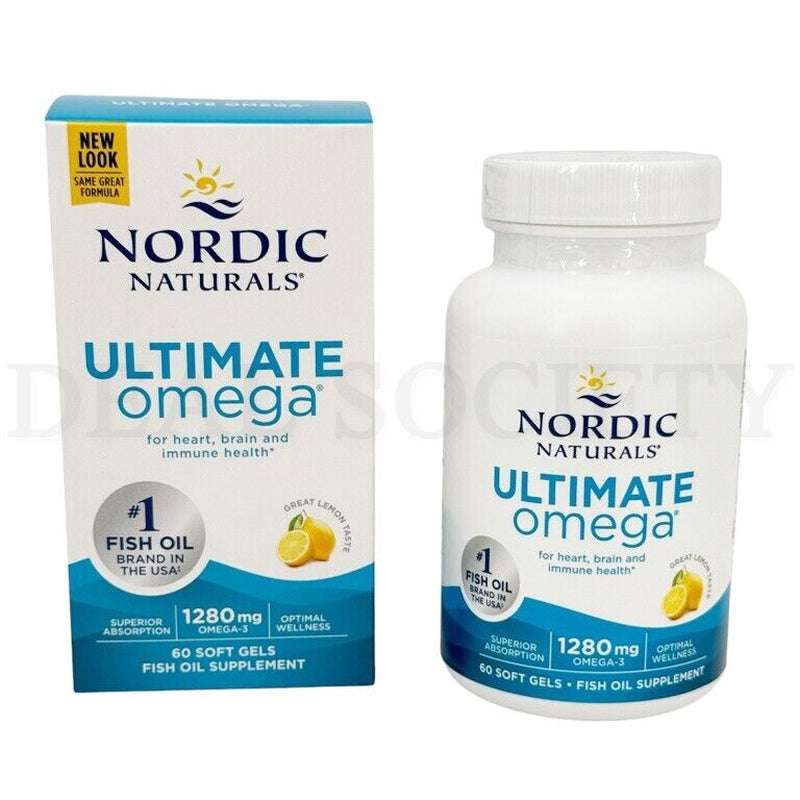 Nordic Naturals Ultimate Omega High-Potency Omega-3 Lemon Flavor 60 Soft Gels