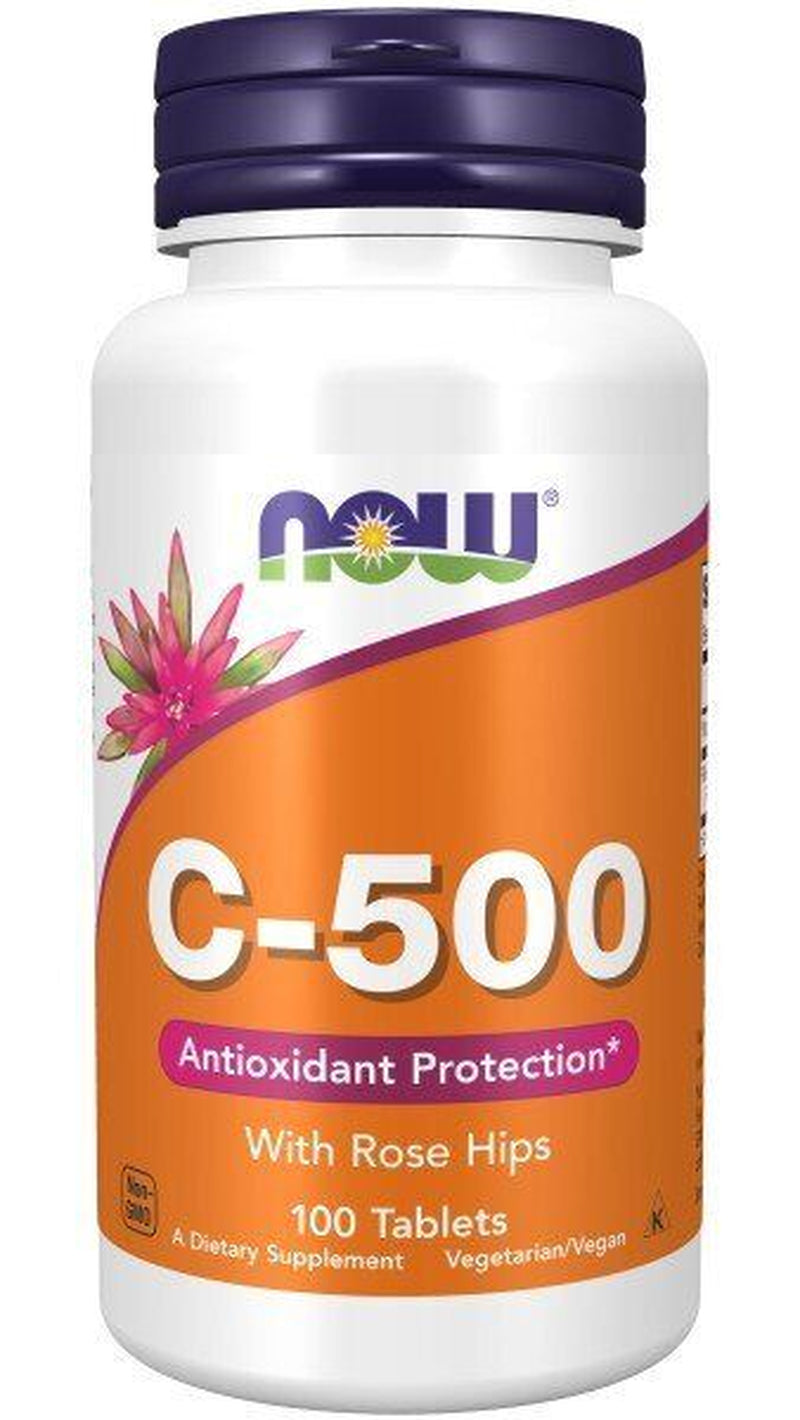 Now Foods Vitamin C-500 with Rose Hips 100 Tablet