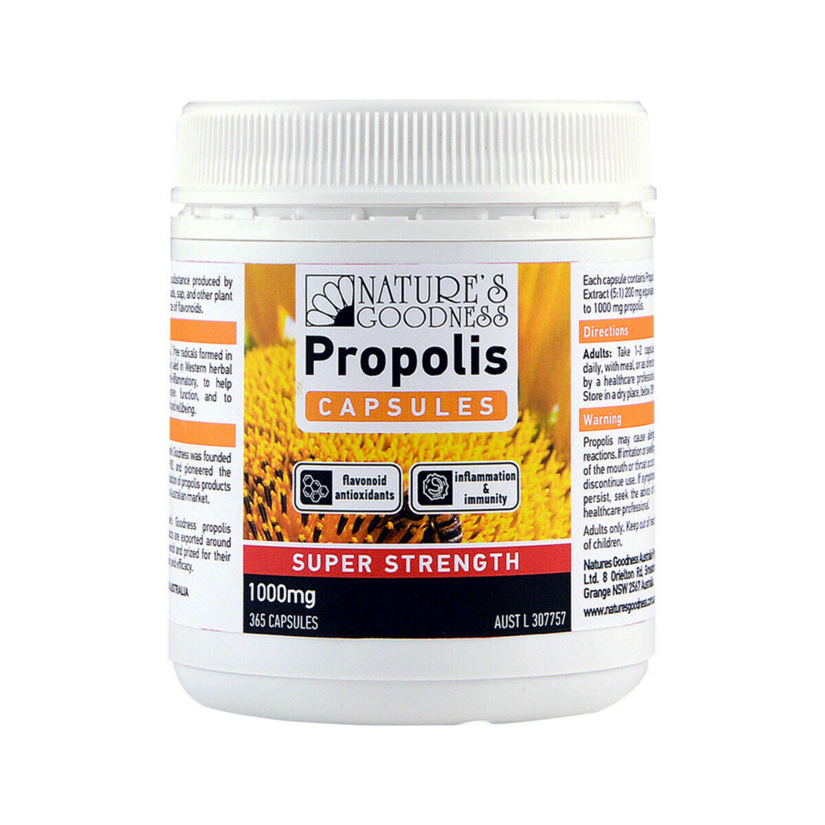 New Nature'S Goodness Propolis Super Strength 1000Mg 365 Capsules Natures