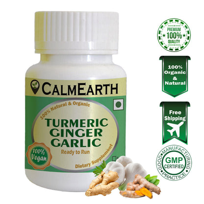 Turmeric & Ginger Garlic Herbal Capsule 500Mg Joint Pain, Weight Loss