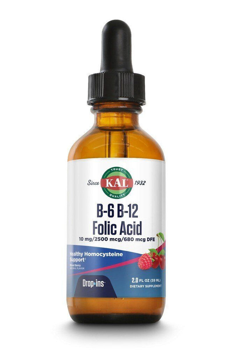 Kal B-6 B-12 Folic Acid Dropins 10,000 Mcg 2 Oz Liquid