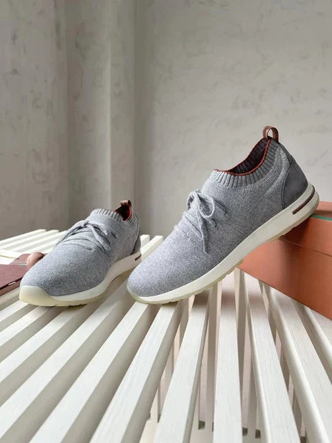 Women's Woolen Knitted Comfortable Lace-Up Casual Shoes Soft Sneakers