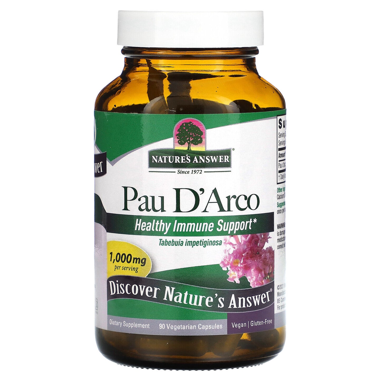 Pau D'Arco, 1,000 Mg, 90 Vegetarian Capsules (500 Mg per Capsule)