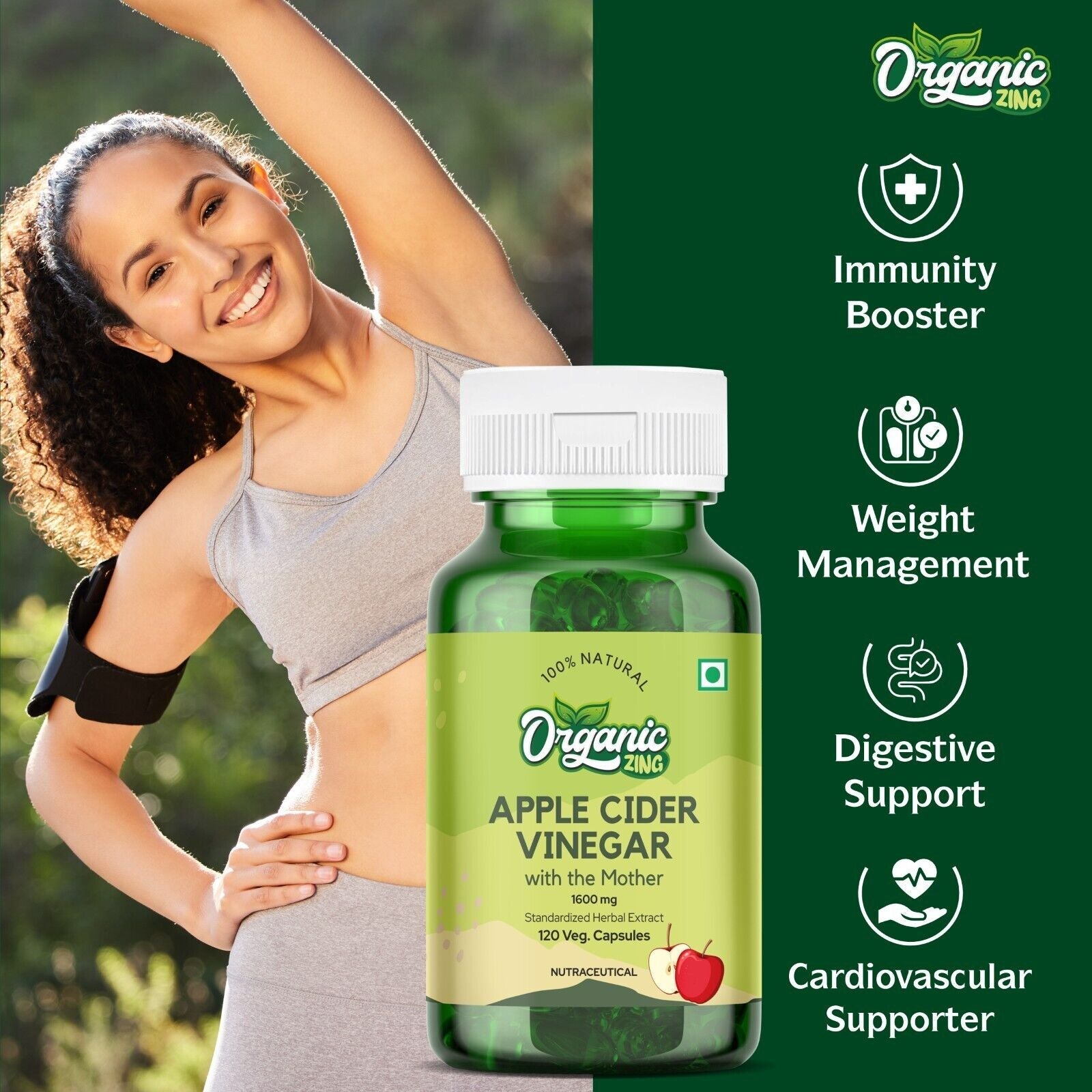 Organic Apple Cider Vinegar Capsules-1600M