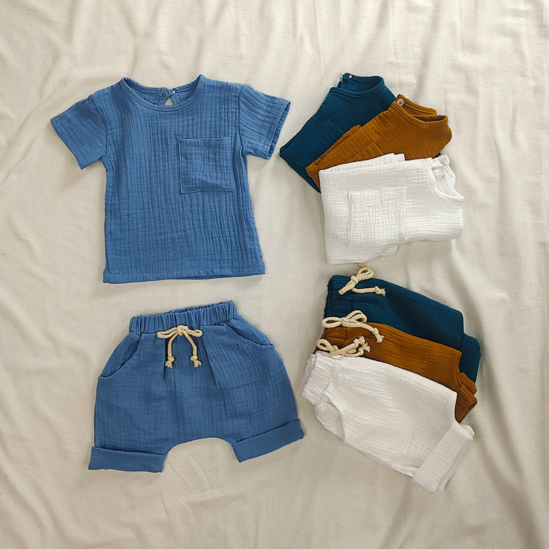 Organic Cotton Baby Clothes Set Summer Casual  Set Unisex 