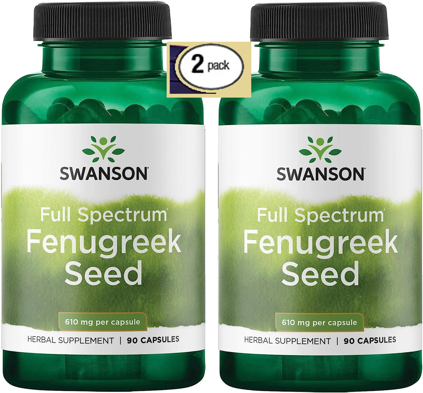 2 Pack Fenugreek Seed 180 Caps (2X90) 610 Mg Cholesterol Blood Sugar Fenu Greek