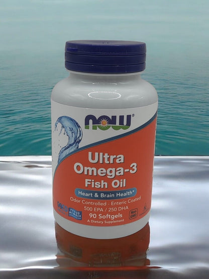 Now Foods Ultra OMEGA-3 Fish Oil 500 EPA/250 DHA 90 Softgels Exp 04/2027