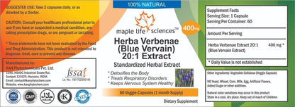 Blue Vervain Extract 20:1 Capsules Herba Verbenae Officinalis Pure High Quality