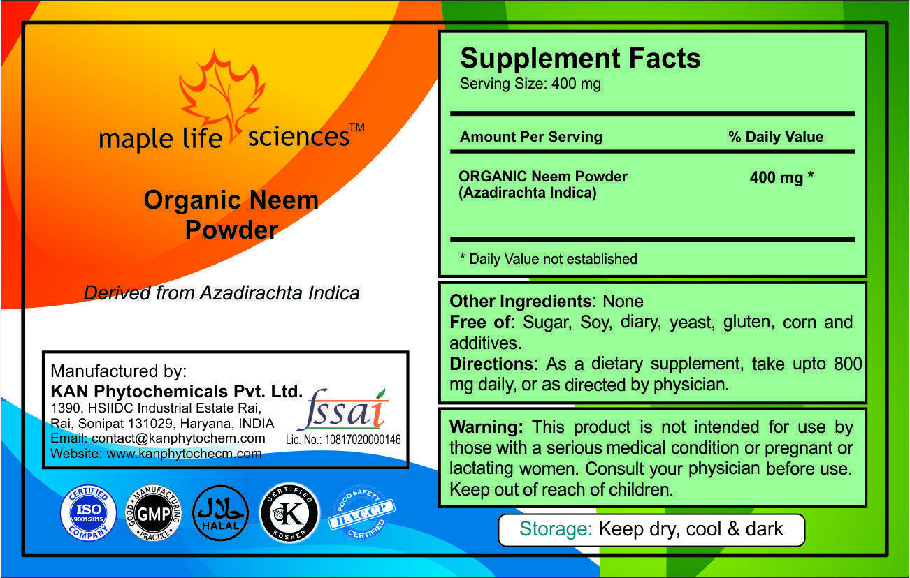 ORGANIC Neem Powder Azadirachta Indica Pure & High Quality No Fillers