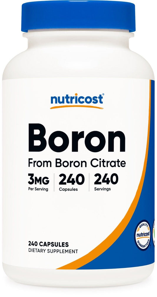 Nutricost Boron 3Mg Supplement, 240 Vegetarian Capsules, 240 Servings