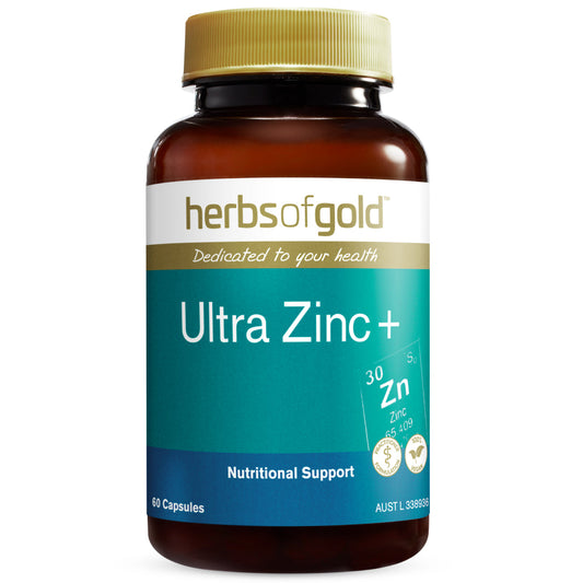 Herbs of Gold Ultra Zinc+ 60 Capsules High Strength Vitamin a B6 Magnesium