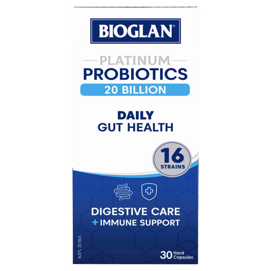 Bioglan Platinum Probiotics 20 Billion Daily Gut Health 30 Capsules 16 Strains