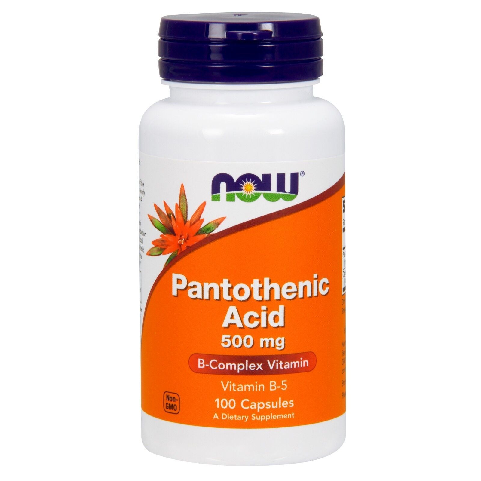 NOW Foods Pantothenic Acid, 500 Mg, 100 Capsules