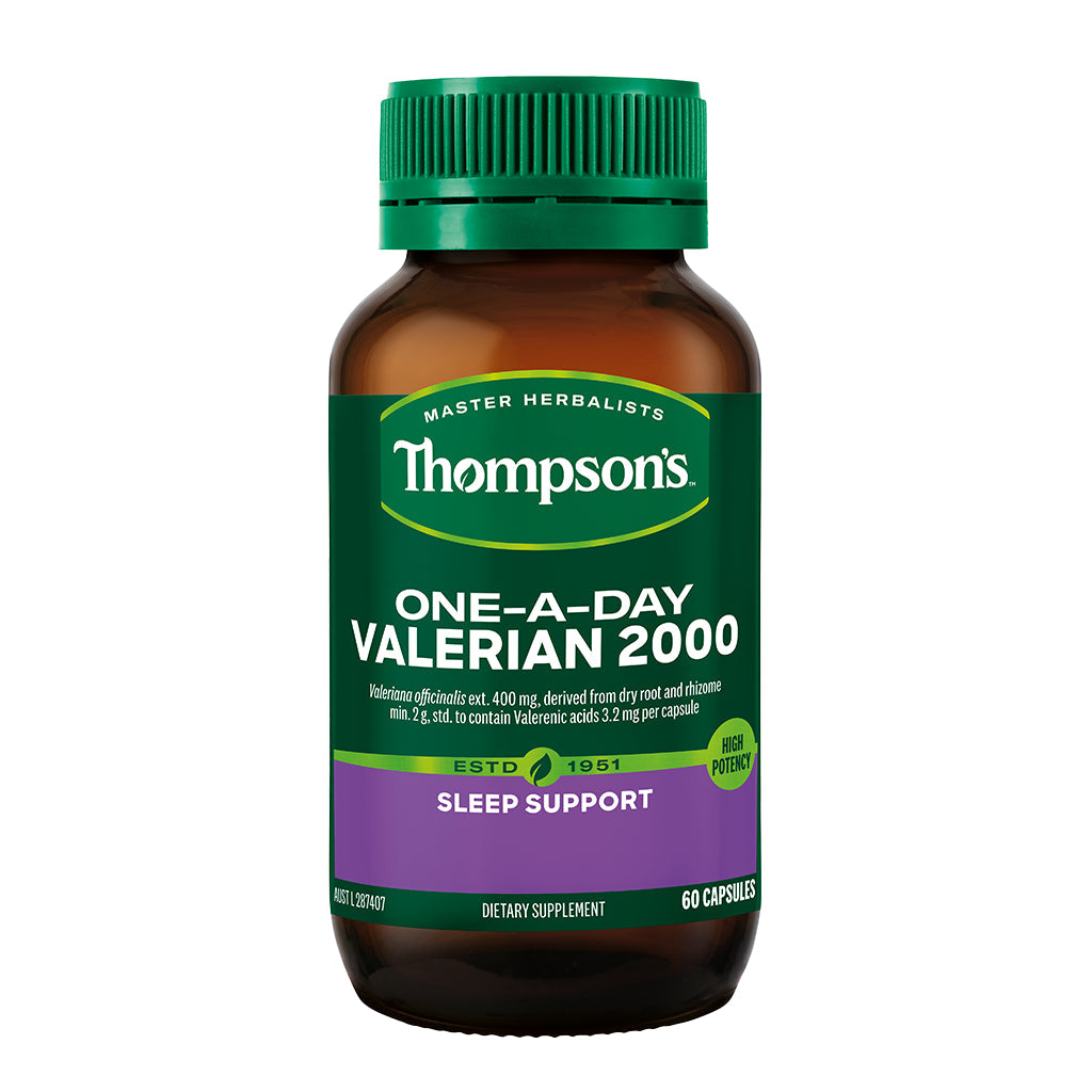 New THOMPSON'S VALERIAN 2000Mg 60 Capsules Thompsons Sleep Aids ONE-A-DAY