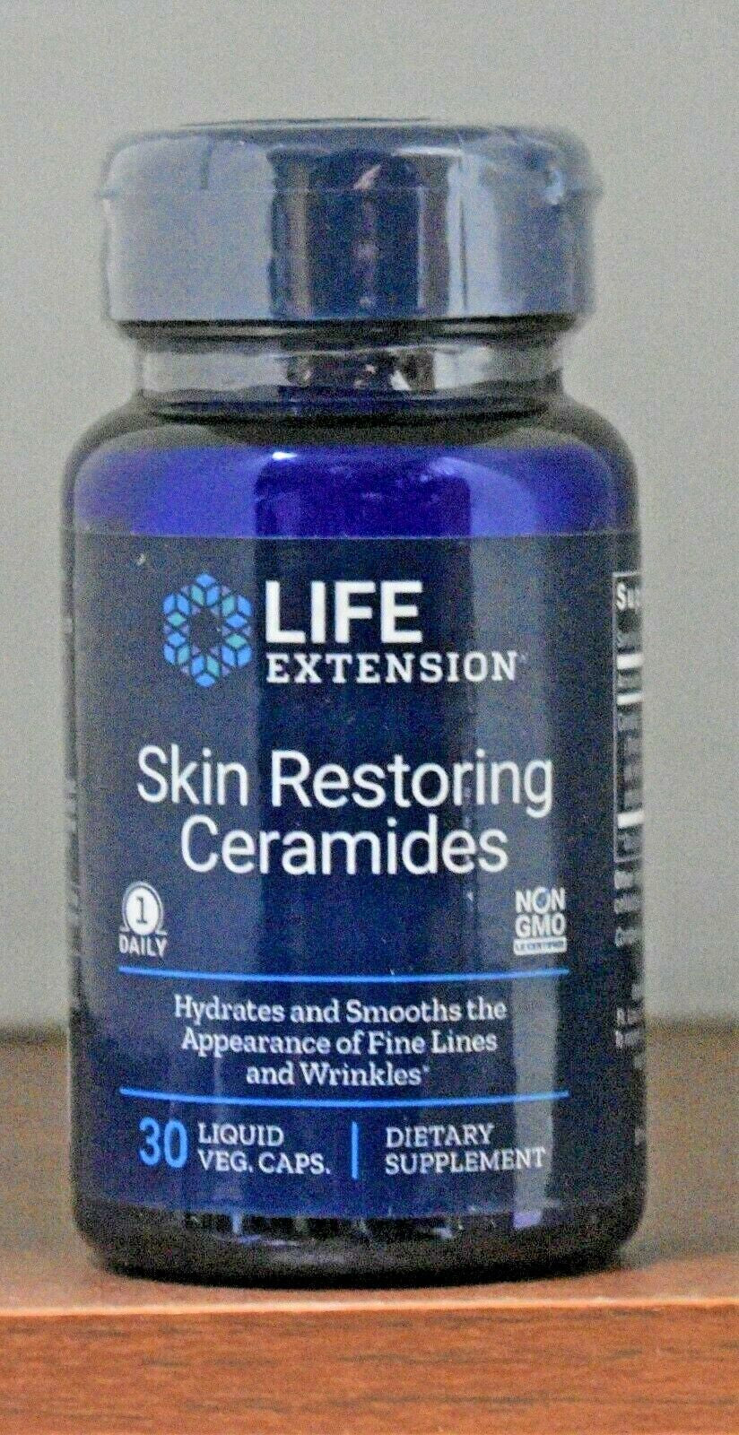 Life Extension Skin Restoring Ceramides 30 Liquid Capsules Phytoceramides