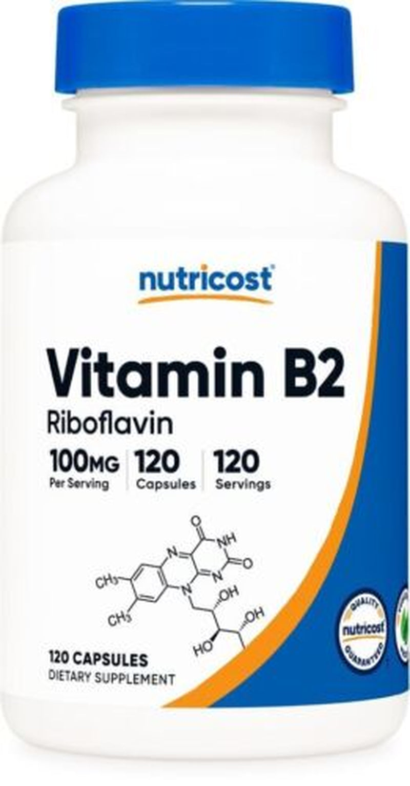 Nutricost Vitamin B2 (Riboflavin) 100Mg, 120 Caps GF