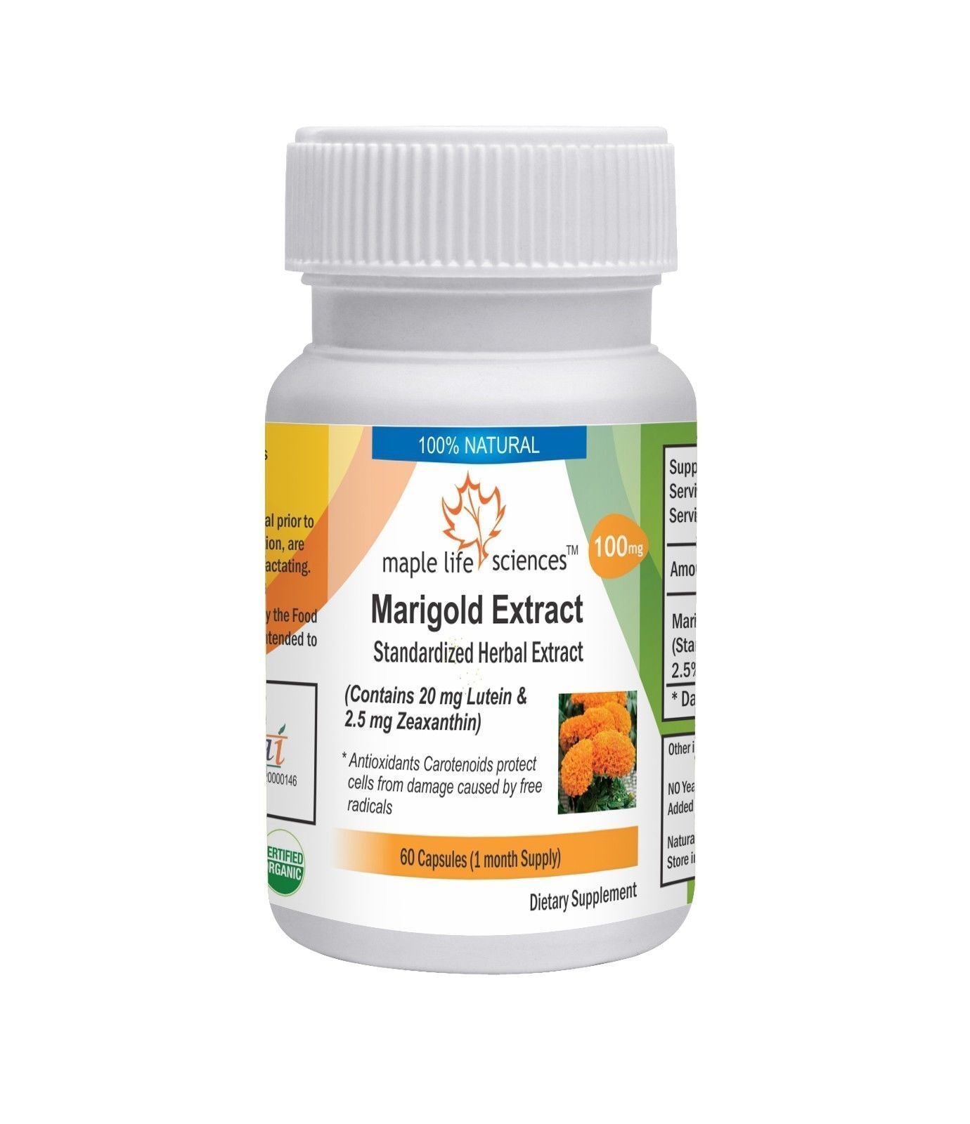 Marigold Extract Capsules 20% Lutein with Zeaxanthin Antioxidant Eye Health