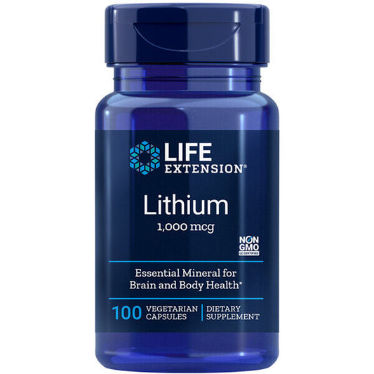 Lithium Orotate 1000Mcg 100 Caps Life Extension Brain DNA Health