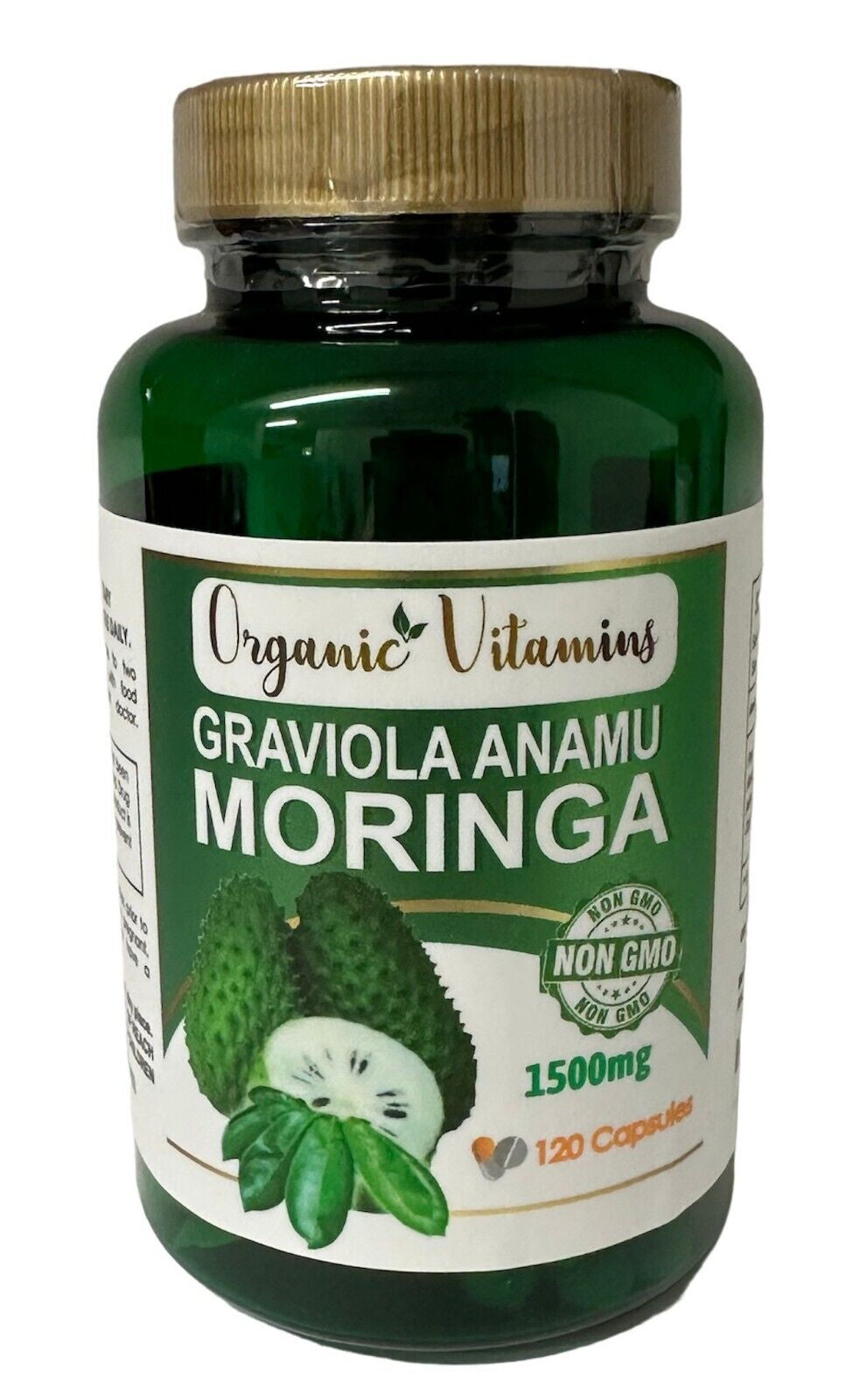 Moringa Oleifera Organic, Natural, 100% Pure Pills - 120 Count - 1 Pack