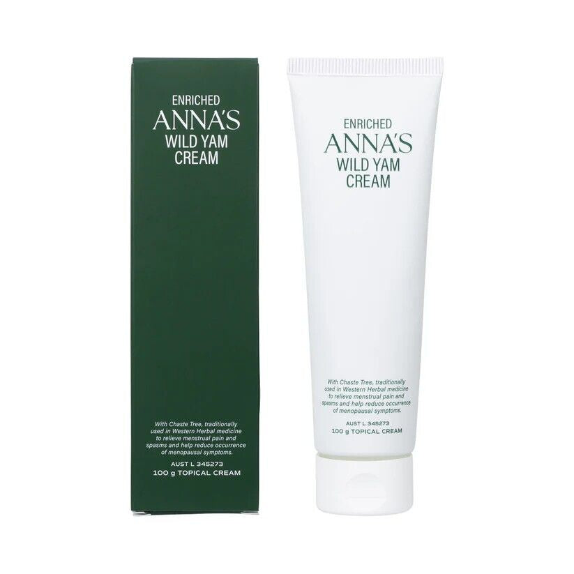 NEW Anna'S Wild Yam Cream 100G Annas (Her) Menstrual & Menopausal Symptoms