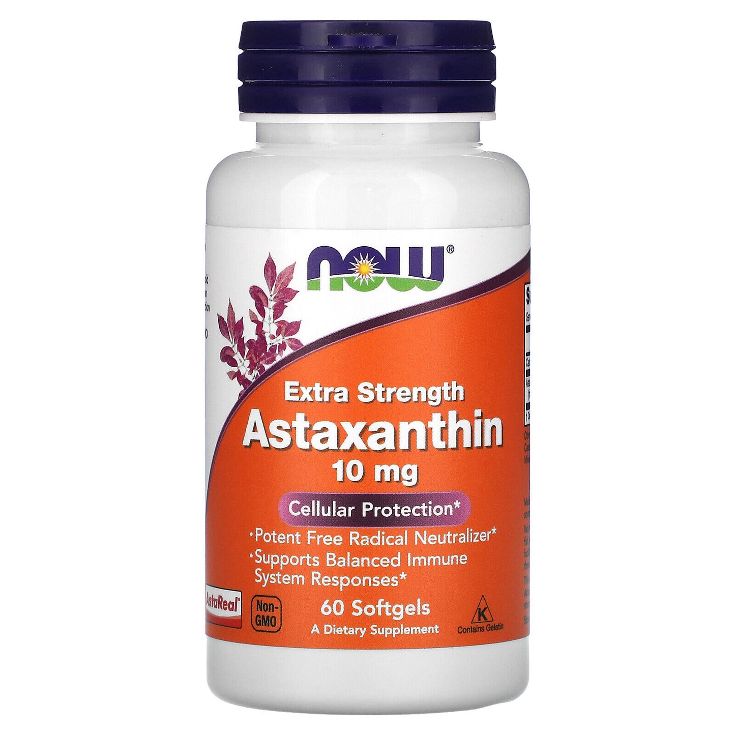 Now Foods Astaxanthin Extra Strength 10 Mg 60 Softgels GMP Quality Assured