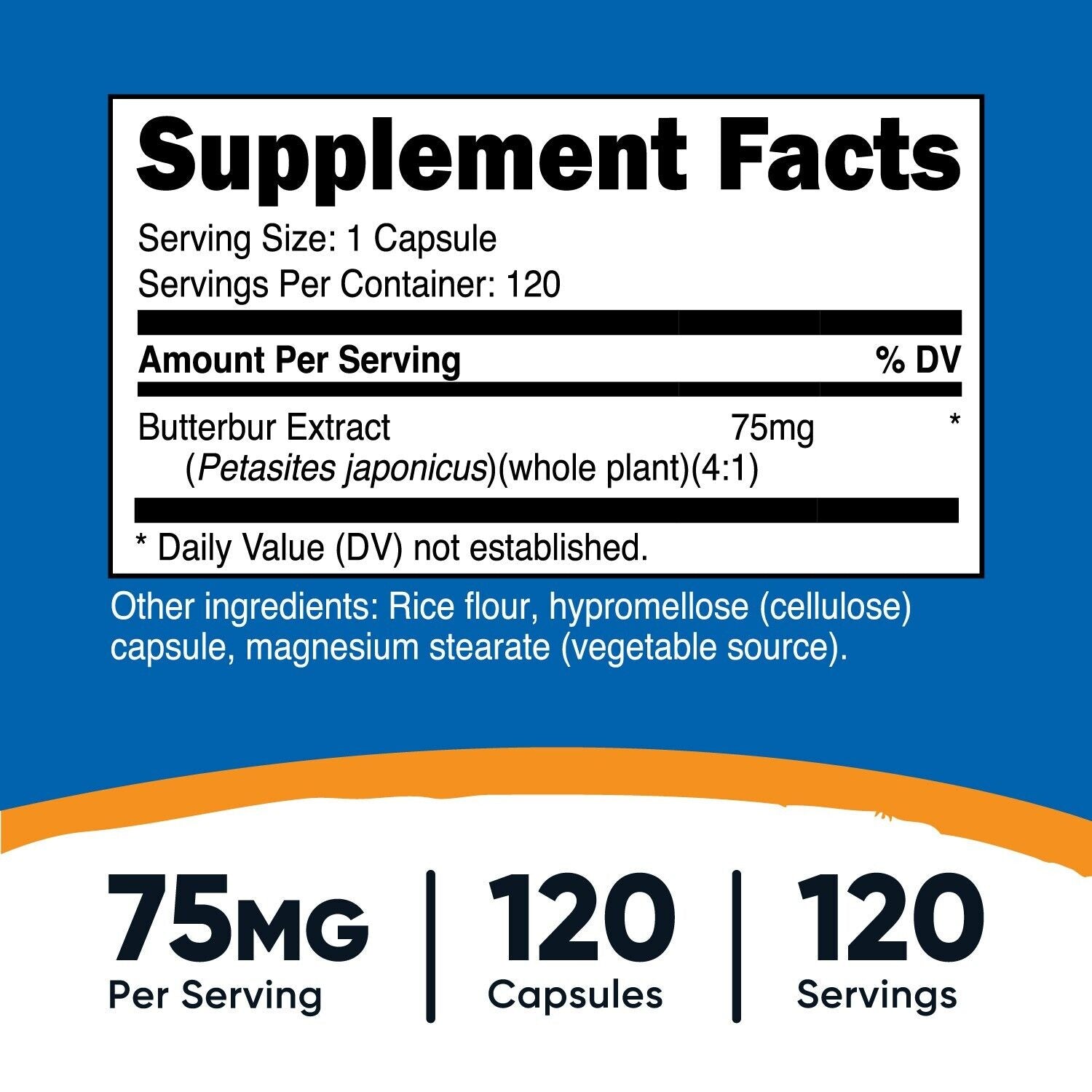 Nutricost Butterbur Extract Capsules (75Mg) 120 Capsules - Gluten Free & Non-Gmo