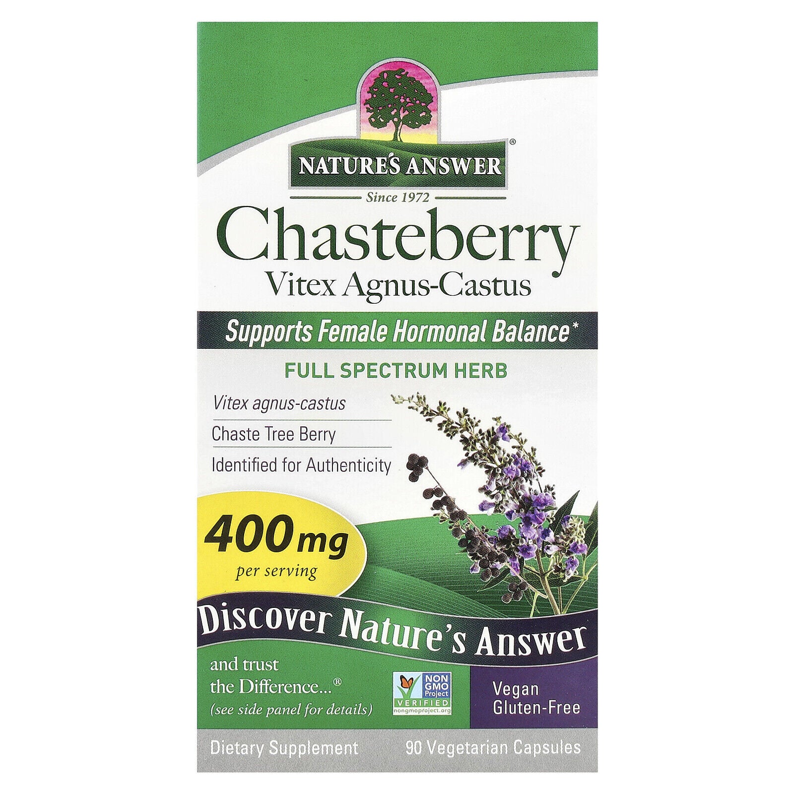 Chasteberry, Vitex Agnus-Castus, 400 Mg, 90 Vegetarian Capsules