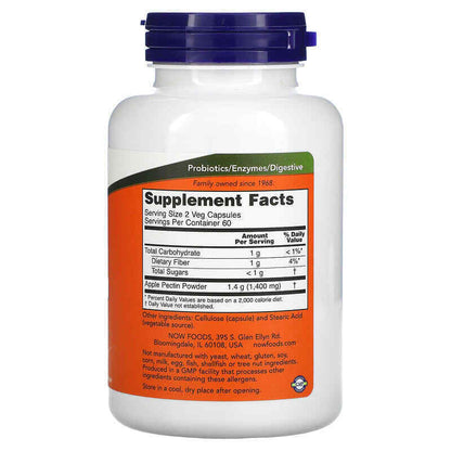 Now Foods Apple Pectin 700Mg, 120 Caps Dietary Fiber 500Mg