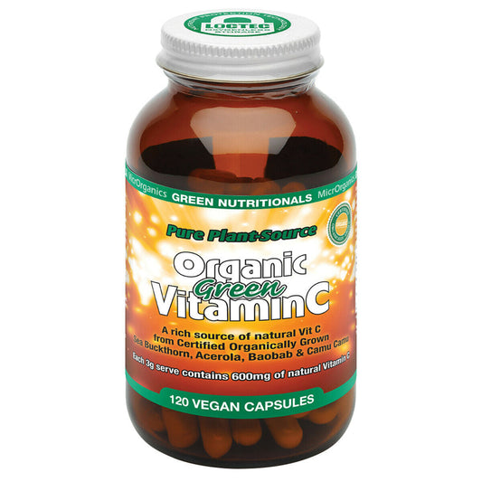 Microrganics Green Nutritionals Organic Green Vitamin C 120 Capsules Plantsource