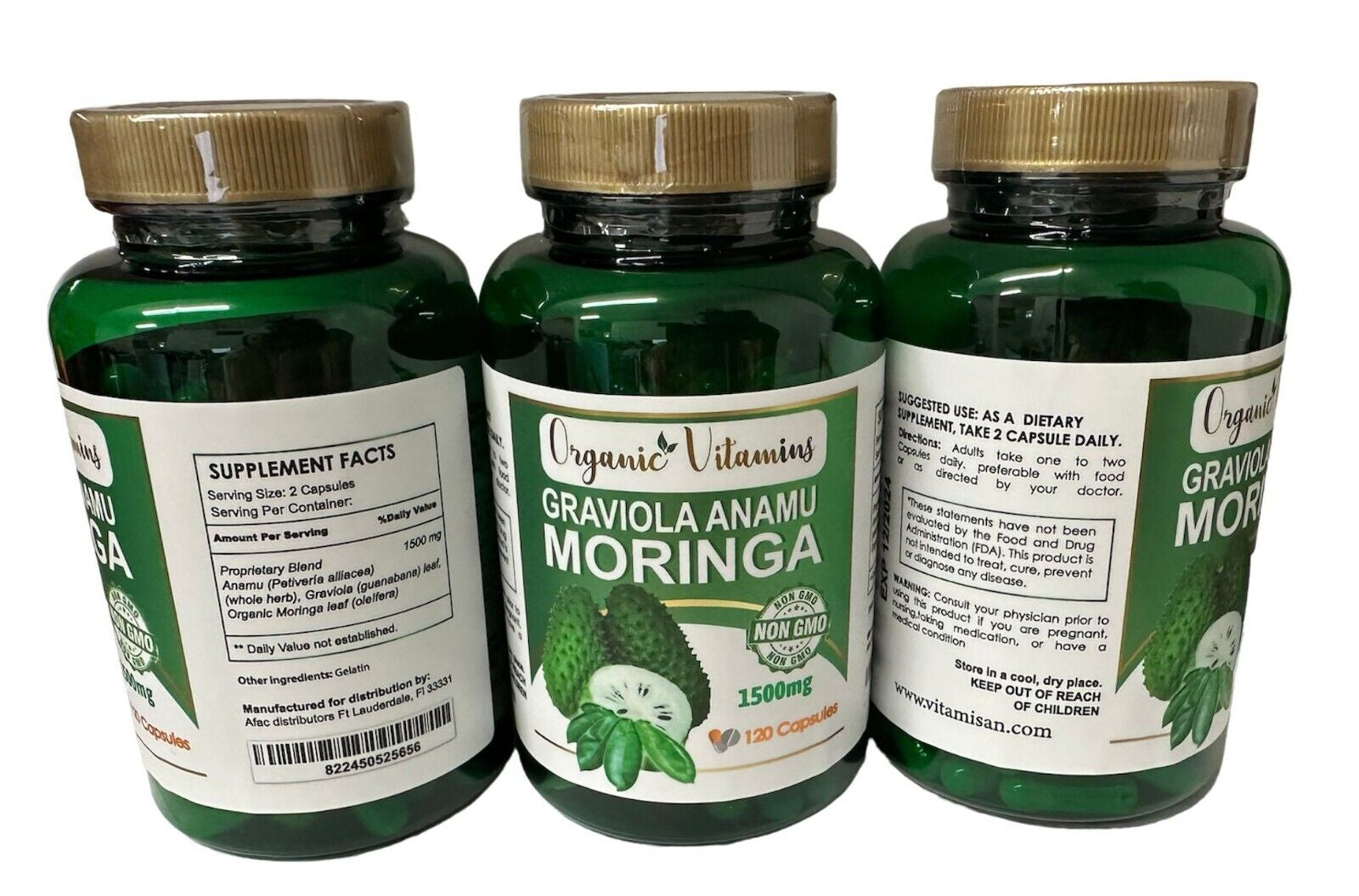 Moringa Oleifera Organic, Natural, 100% Pure Pills - 120 Count - 1 Pack