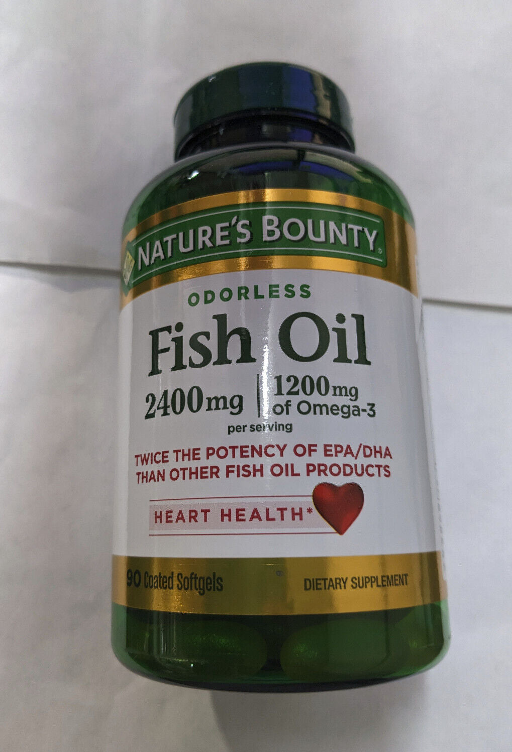 Nature'S Bounty Fish Oil 2400 Mg Coated Softgels, 90 Count