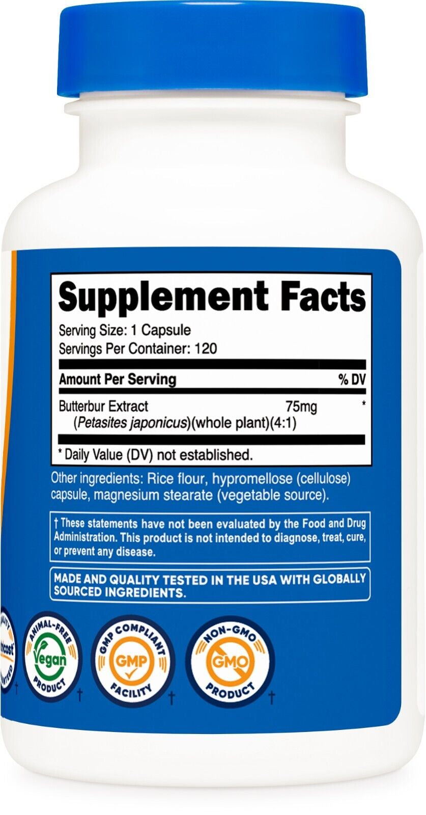 Nutricost Butterbur Extract Capsules (75Mg) 120 Capsules - Gluten Free & Non-Gmo