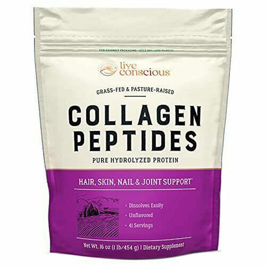 Live Conscious Collagen Peptides Hair, Skin, Nail & Joint Support 16 Oz