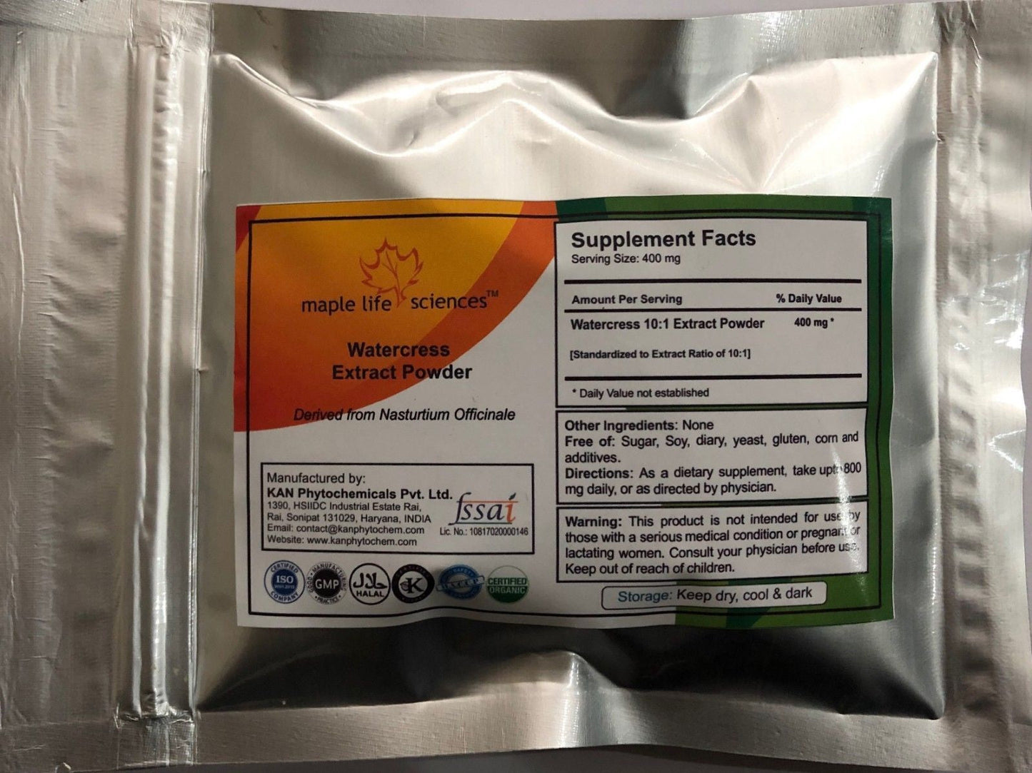 Watercress 10:1 Extract Powder Sulforaphane Nasturtium Officianale