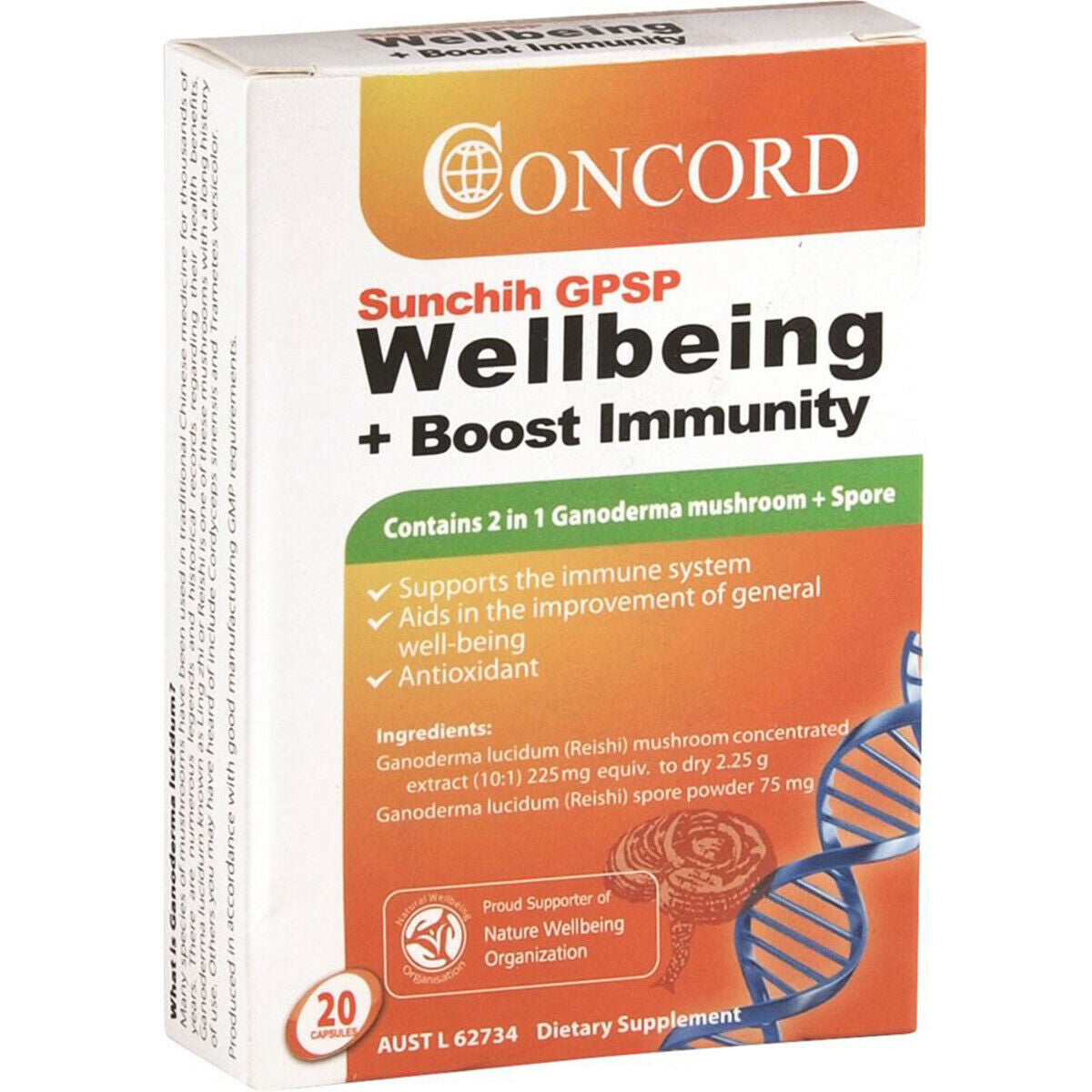 NEW Concord Sunchih GPSP Wellbeing + Boost Immunity 20 Capsules