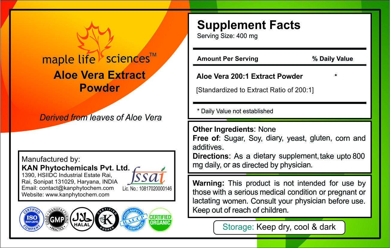 ALOE VERA Extract Powder 40% Aloin Pure & Quality Aloe Vera Extract Powder