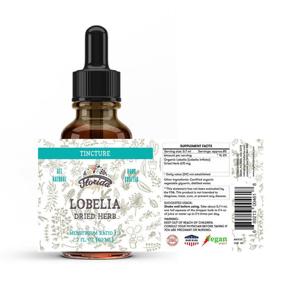 Lobelia Tincture, Organic Lobelia Extract Drops (Lobelia Inflata) Dried Herb