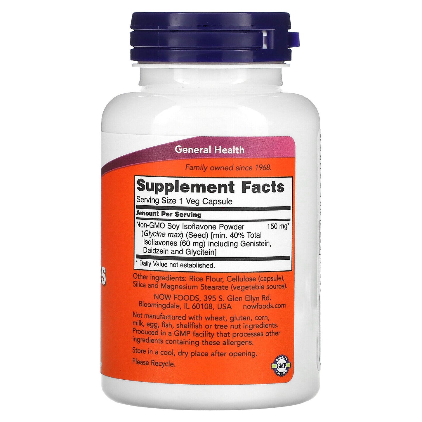 Now Foods Soy Isoflavones 120 Veg Capsules GMP Quality Assured, Vegan,