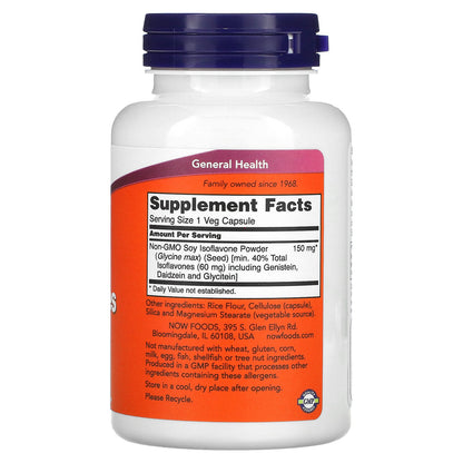 Now Foods Soy Isoflavones 120 Veg Capsules GMP Quality Assured, Vegan,