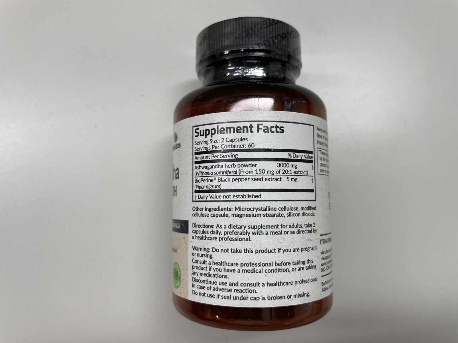 Futurebiotics Ashwagandha Extra Strength 3000Mg 120 Capsules 7/25 MADE in USA