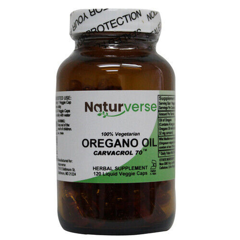 Oregano Oil Liquid Capsules Standardized 120 Vegcaps by Naturverse