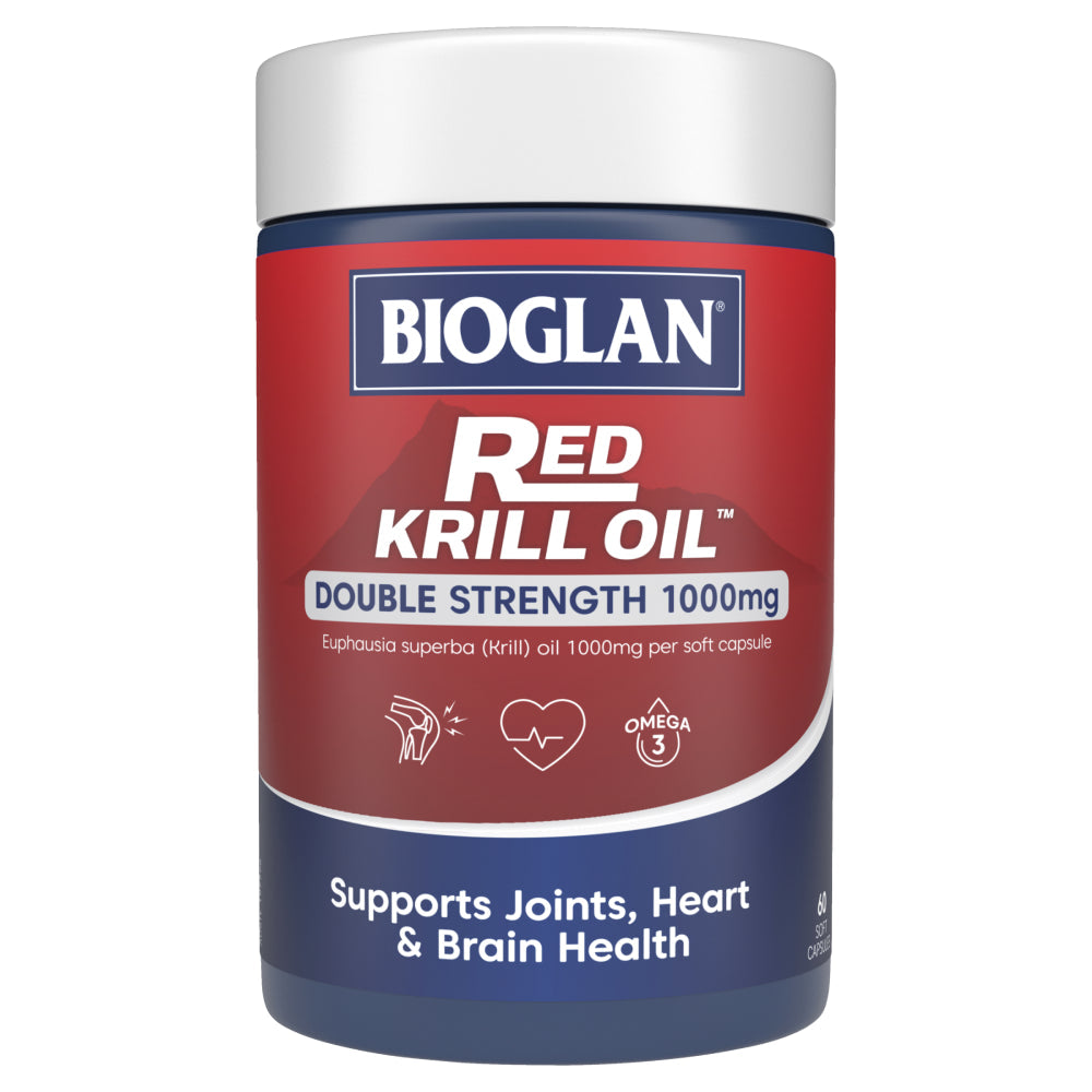 Bioglan Red Krill Oil Double Strength 1000Mg 60 Soft Capsules Heart Health