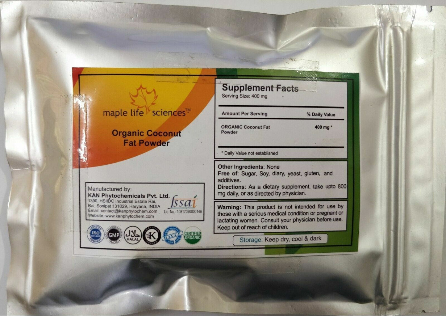 ORGANIC Coconut Fat Powder Pure & Natural High Quality No Filler