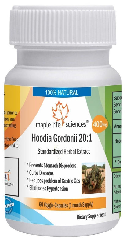 Hoodia Gordonii 20:1 Extract Capsules Suppresses Appetiie & Boosts Energy Level