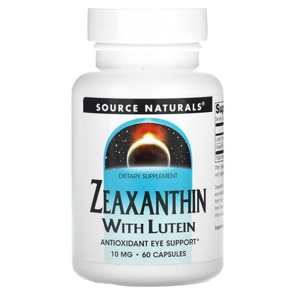 Source Naturals Zeaxanthin with Lutein 10 Mg 60 Capsules Dairy-Free, Egg-Free,