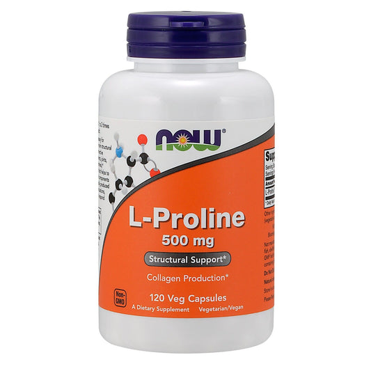 NOW Foods L-Proline, 500 Mg, 120 Veg Capsules