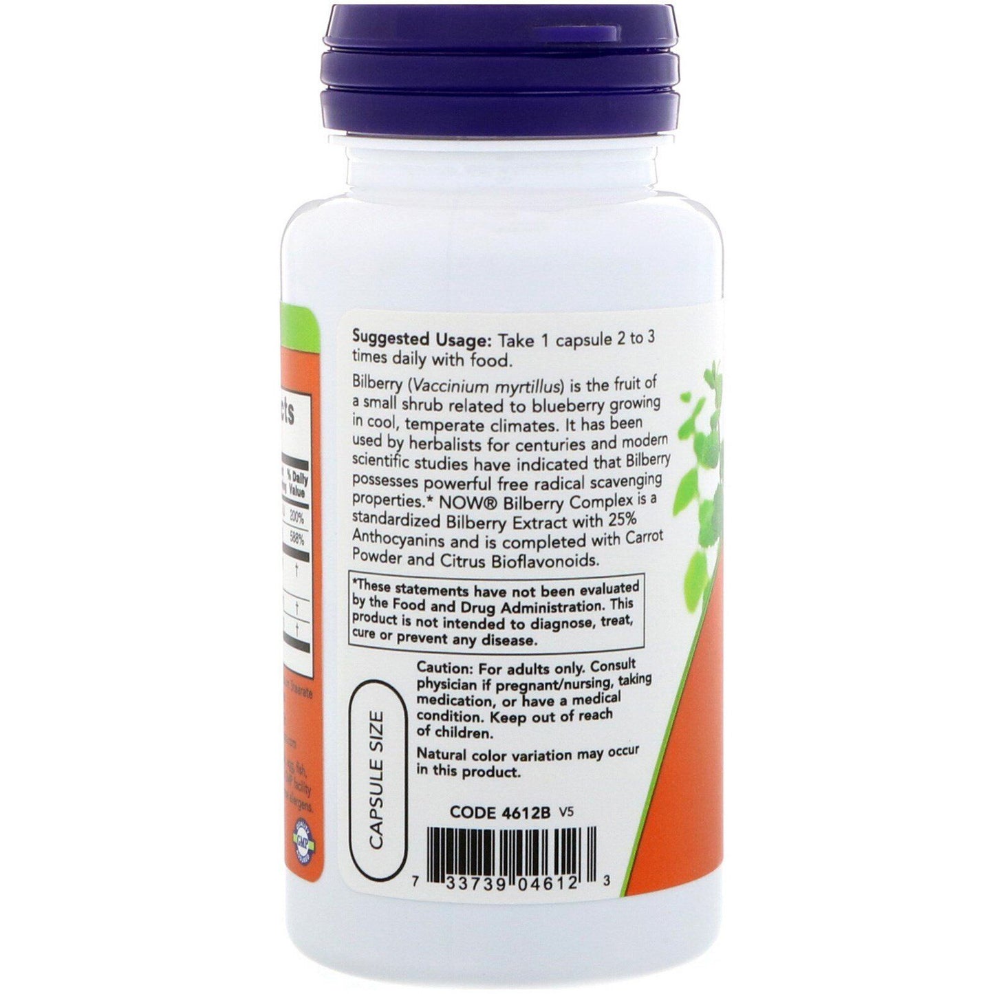 Now Foods Bilberry Complex 100 Veg Capsules GMP Quality Assured, Vegan,