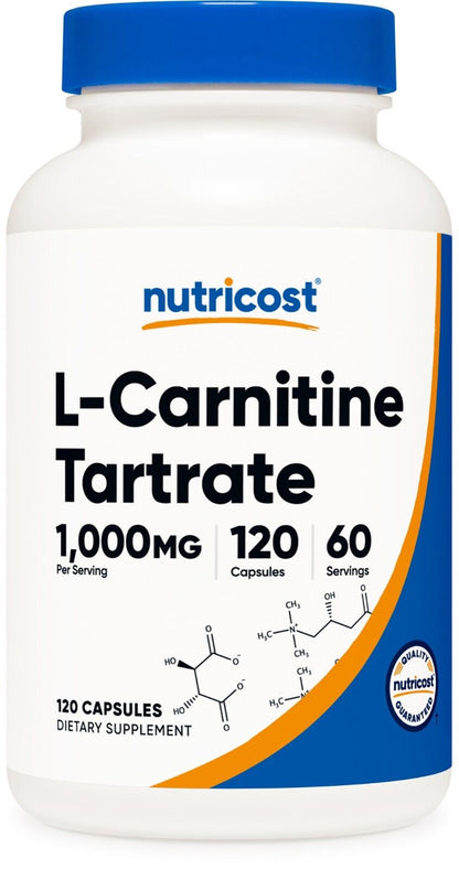 Nutricost L-Carnitine Tartrate 500Mg, 120 Capsules - 1000Mg per Serving