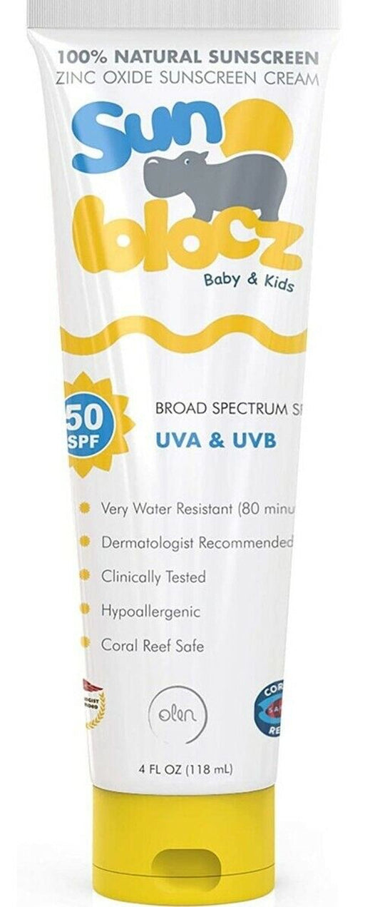 Sunblocz SPF 50 Baby + Kids Sunscreen, Natural Mineral Zinc Oxide,...